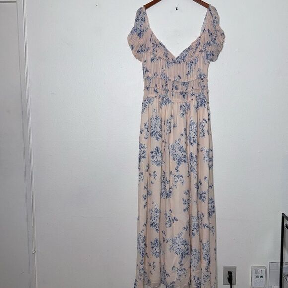 The Collection by Reformation Lancaster HugoFloral Pink Blue Maxi Dress 8 - Picture 1 of 10